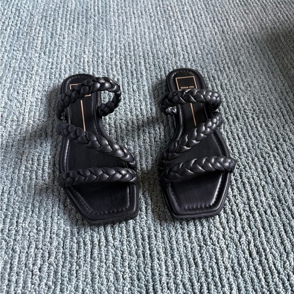 Dolce Vita Black Braided Sandals - Picture 1 of 4